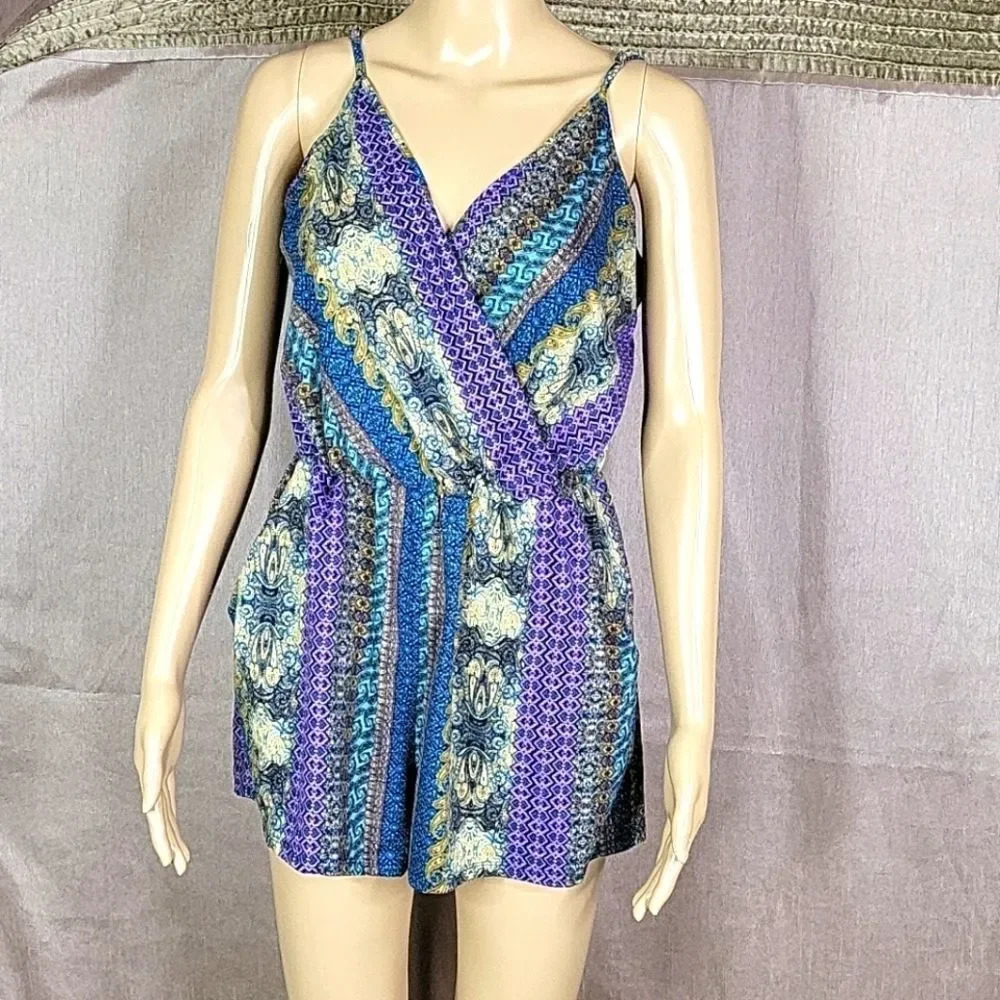 BEAR DANCE Paisley and Floral Romper Large